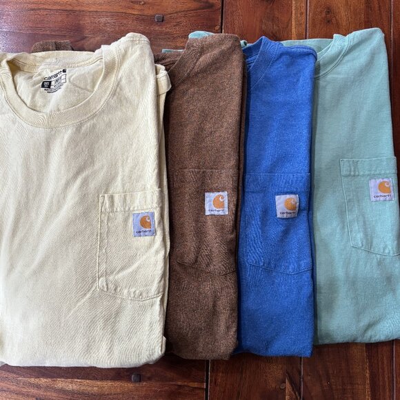 Lot of 4 Carhartt Mens Short Sleeve Pocket T-Shirts 3XL Tall - Loose Fit - Picture 1 of 1